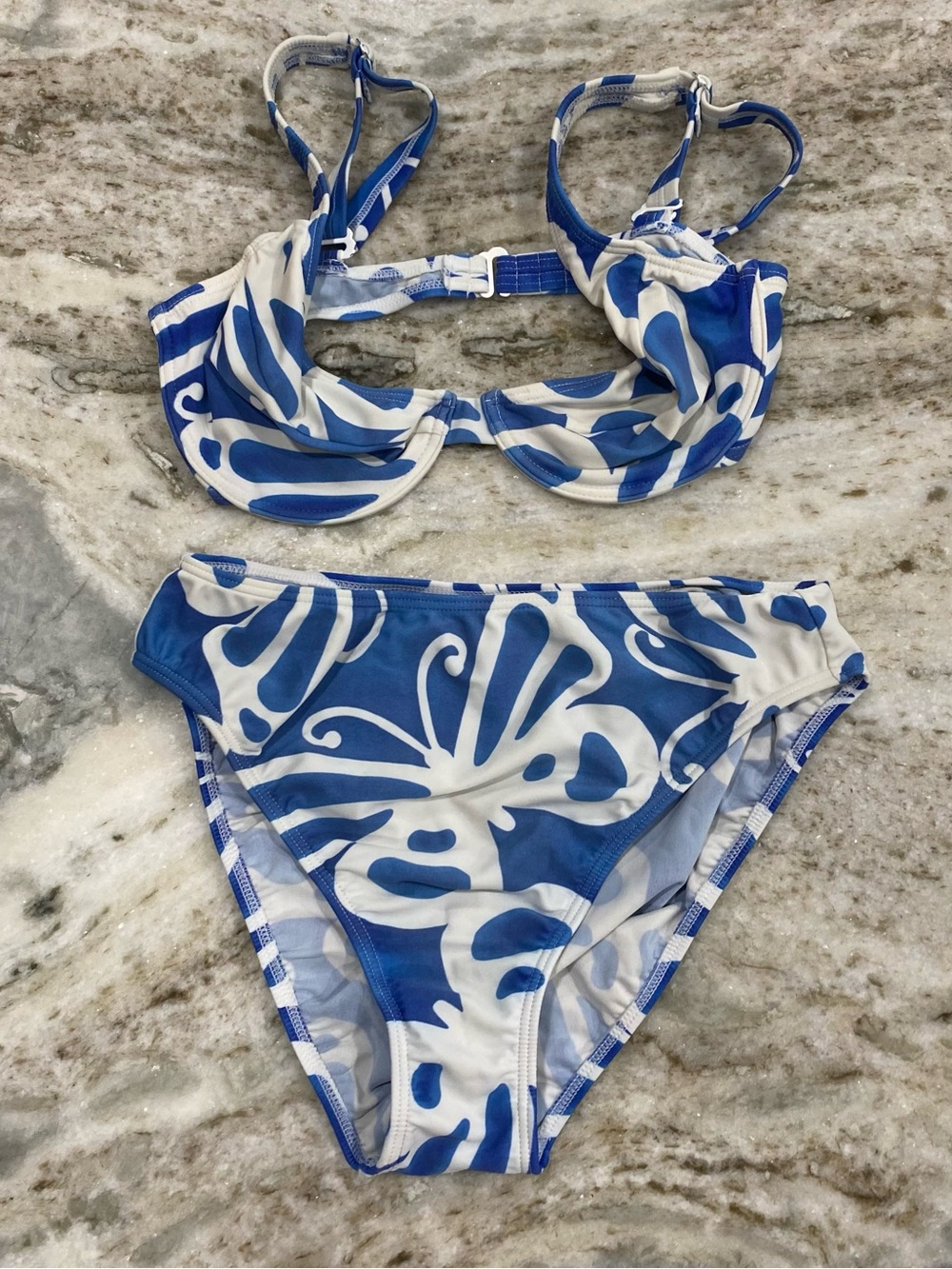 Venus Blue & White Floral Two-Piece Bikini size 10